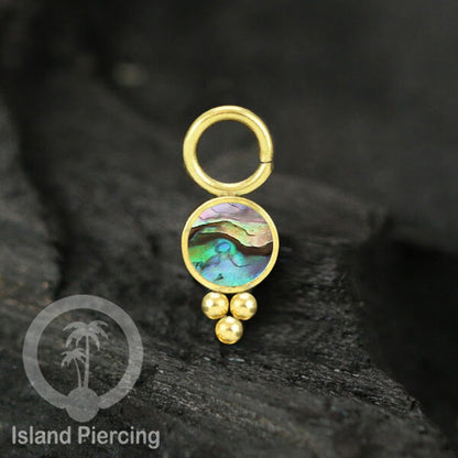 Piercing Charm yang Liotin Stainless manis warna gold dengan batu kecil pilihan warna
