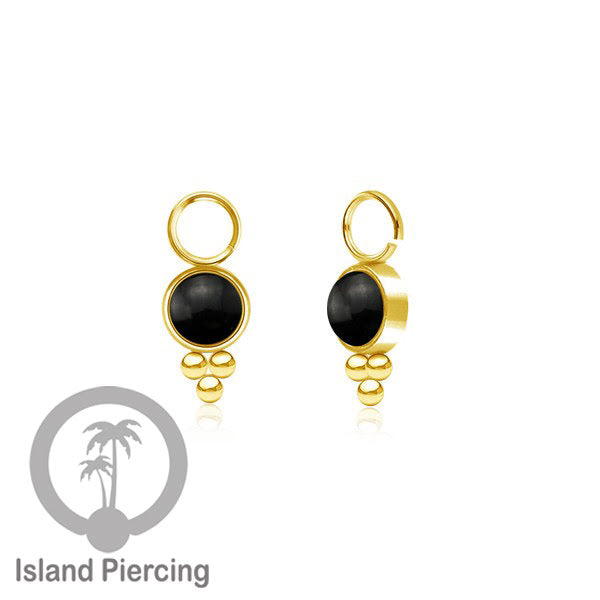 Piercing Charm yang Liotin Stainless manis warna gold dengan batu kecil pilihan warna