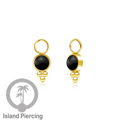 Piercing Charm yang Liotin Stainless manis warna gold dengan batu kecil pilihan warna