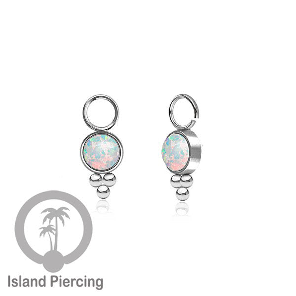 Piercing Charm yang Liotin Stainless manis warna silver dengan batu kecil pilihan warna