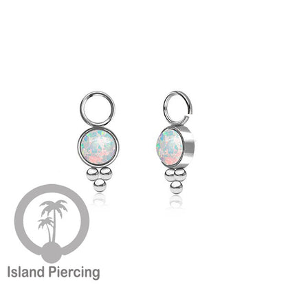 Piercing Charm yang Liotin Stainless manis warna silver dengan batu kecil pilihan warna