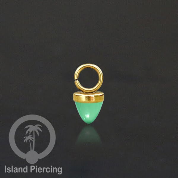 Piercing Charm yang Liotin Stainless kecil warna emas dan silver dengan batu bentuk peluru