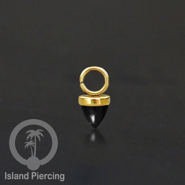Piercing Charm yang Liotin Stainless kecil warna emas dan silver dengan batu bentuk peluru