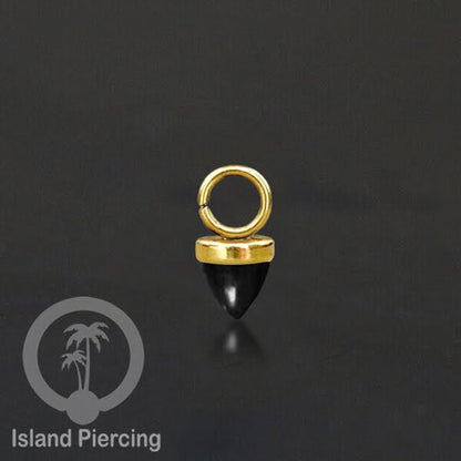 Piercing Charm yang Liotin Stainless kecil warna emas dan silver dengan batu bentuk peluru