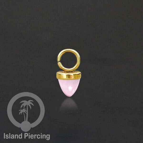 Piercing Charm yang Liotin Stainless kecil warna emas dan silver dengan batu bentuk peluru