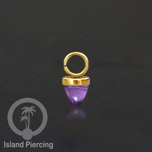 Piercing Charm yang Liotin Stainless kecil warna emas dan silver dengan batu bentuk peluru