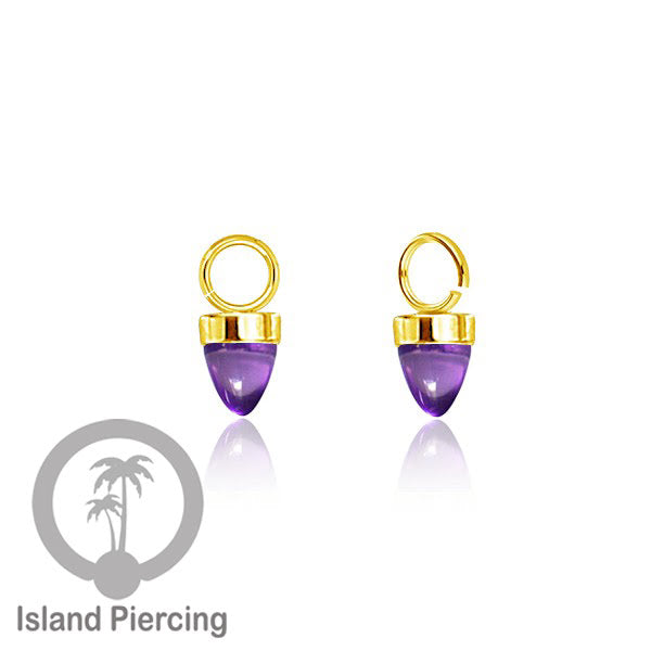 Piercing Charm yang Liotin Stainless kecil warna emas dan silver dengan batu bentuk peluru