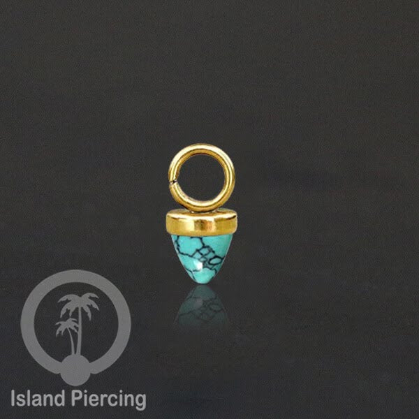 Piercing Charm yang Liotin Stainless kecil warna emas dan silver dengan batu bentuk peluru