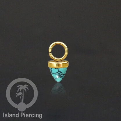 Piercing Charm yang Liotin Stainless kecil warna emas dan silver dengan batu bentuk peluru