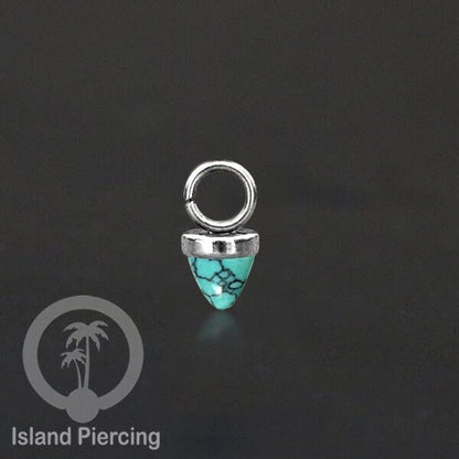 Piercing Charm yang Liotin Stainless kecil warna emas dan silver dengan batu bentuk peluru