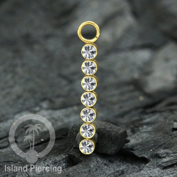 Koleksi Charm yang Liotin Piercing Stainless warna gold sangat lux dengan Kristal Zircon