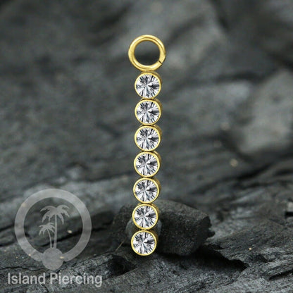 Koleksi Charm yang Liotin Piercing Stainless warna gold sangat lux dengan Kristal Zircon