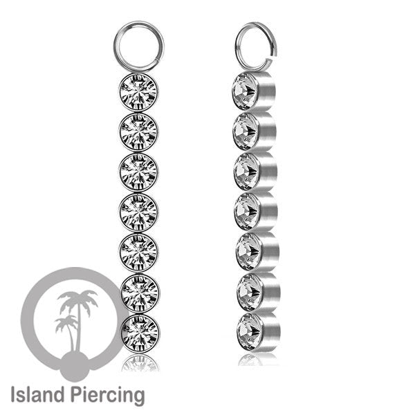 Koleksi Charm yang Liotin Piercing Stainless warna silver sangat lux dengan Kristal Zircon