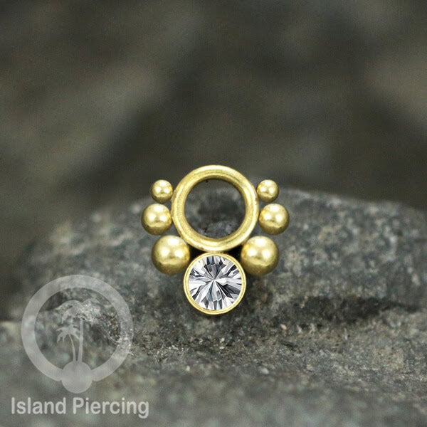 Body Jewelry Charm stainless kristal zirconia biotin tertutup khusus jenis anting hoop dan segment ring.