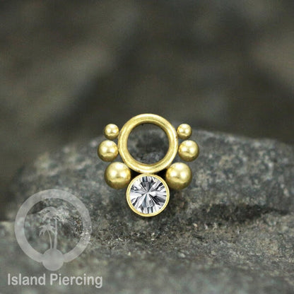 Body Jewelry Charm stainless kristal zirconia biotin tertutup khusus jenis anting hoop dan segment ring.