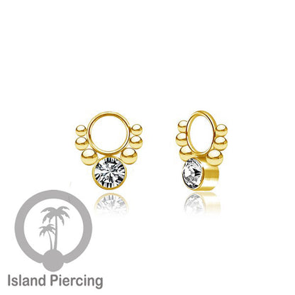 Body Jewelry Charm stainless kristal zirconia biotin tertutup khusus jenis anting hoop dan segment ring.