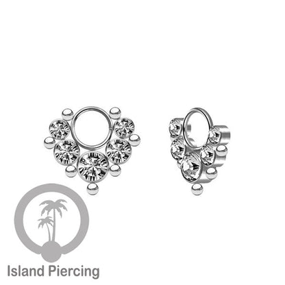 Body Jewelry Charm stainless kristal zirconia biotin tertutup khusus jenis anting hoop dan segment ring.