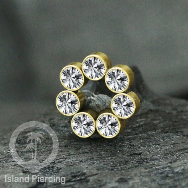 Body Jewelry Charm stainless kristal zirconia biotin tertutup khusus jenis anting hoop dan segment ring.