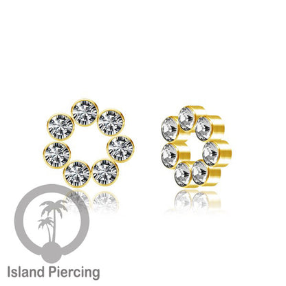 Body Jewelry Charm stainless kristal zirconia biotin tertutup khusus jenis anting hoop dan segment ring.
