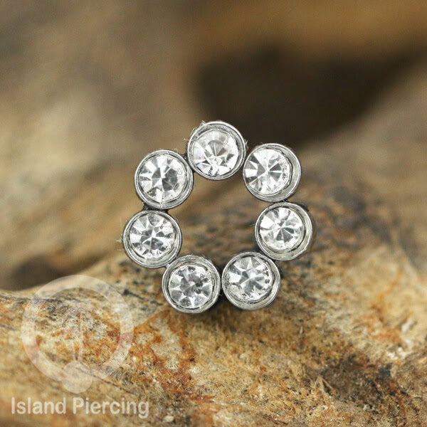 Body Jewelry Charm stainless kristal zirconia biotin tertutup khusus jenis anting hoop dan segment ring.