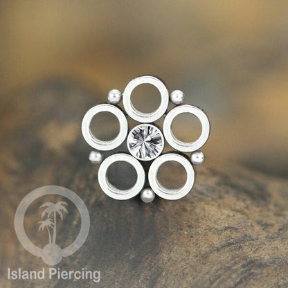 Body Jewelry Charm stainless kristal zirconia biotin tertutup khusus jenis anting hoop dan segment ring.