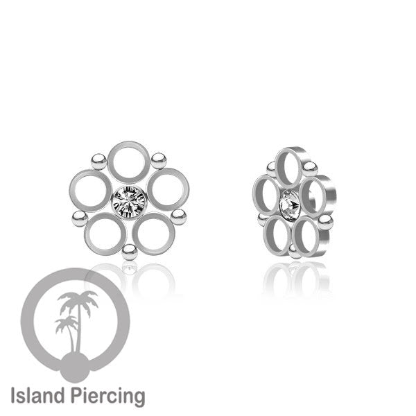 Body Jewelry Charm stainless kristal zirconia biotin tertutup khusus jenis anting hoop dan segment ring.