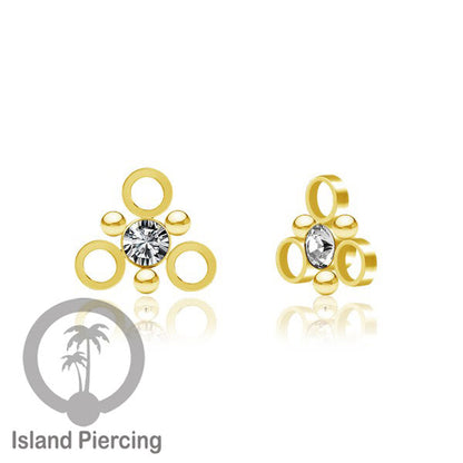 Body Jewelry Charm stainless kristal zirconia biotin tertutup khusus jenis anting hoop dan segment ring.