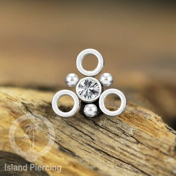 Body Jewelry Charm stainless kristal zirconia biotin tertutup khusus jenis anting hoop dan segment ring.