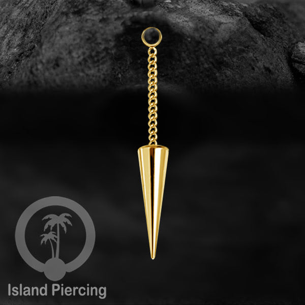 Body Jewelry Charm Chain spike besar untuk Tindik Perhiasan warna gold dan silver