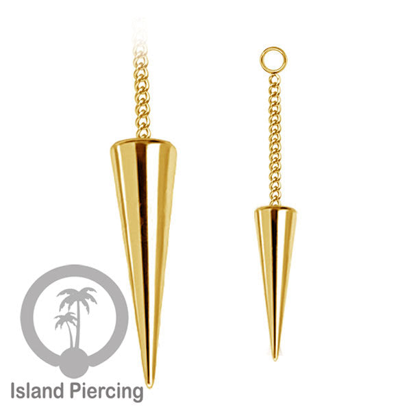 Body Jewelry Charm Chain spike besar untuk Tindik Perhiasan warna gold dan silver