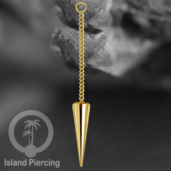 Body Jewelry Charm Chain spike besar untuk Tindik Perhiasan warna gold dan silver