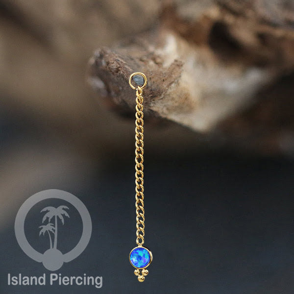 Body Jewelry Charm Chain bisa dekorasi Tindik Perhiasan lain warna gold dengan batu