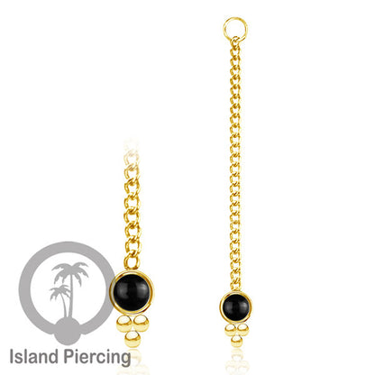 Body Jewelry Charm Chain bisa dekorasi Tindik Perhiasan lain warna gold dengan batu