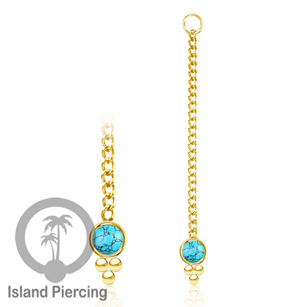 Body Jewelry Charm Chain bisa dekorasi Tindik Perhiasan lain warna gold dengan batu