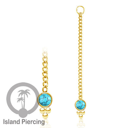 Body Jewelry Charm Chain bisa dekorasi Tindik Perhiasan lain warna gold dengan batu
