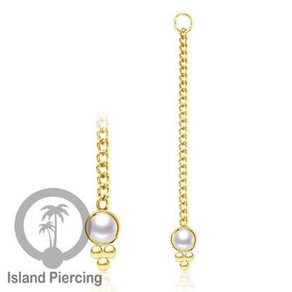 Body Jewelry Charm Chain bisa dekorasi Tindik Perhiasan lain warna gold dengan batu