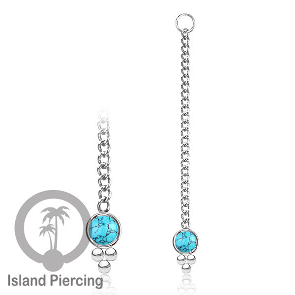 Body Jewelry Charm Chain bisa dekorasi Tindik Perhiasan lain warna silver dengan batu