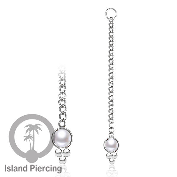 Body Jewelry Charm Chain bisa dekorasi Tindik Perhiasan lain warna silver dengan batu