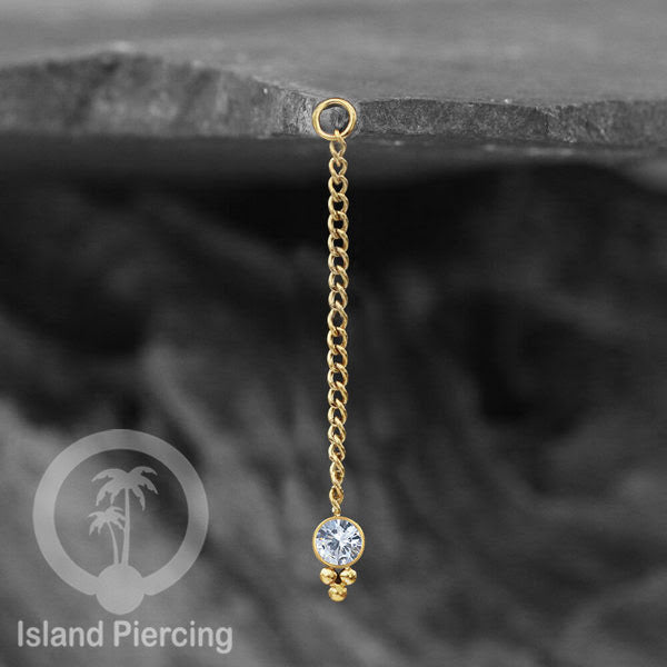 Body Jewelry Charm Chain bisa dekorasi Tindik Perhiasan lain warna silver dengan Zirconia