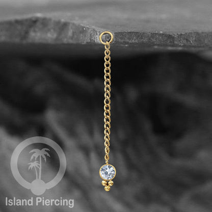 Body Jewelry Charm Chain bisa dekorasi Tindik Perhiasan lain warna silver dengan Zirconia