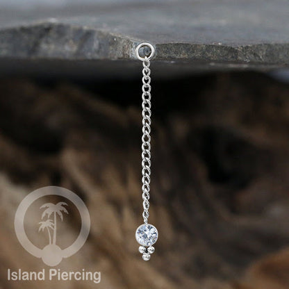Body Jewelry Charm Chain bisa dekorasi Tindik Perhiasan lain warna silver dengan Zirconia