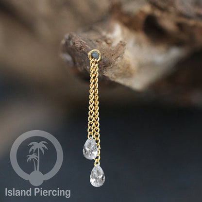 Body Jewelry Charm Chain bisa dekorasi Tindik Perhiasan lain warna silver dengan Zirconia