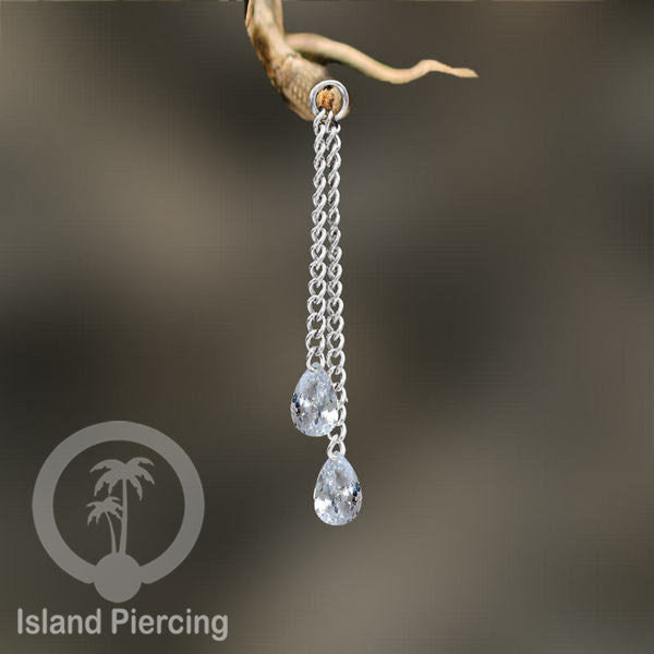 Body Jewelry Charm Chain bisa dekorasi Tindik Perhiasan lain warna silver dengan Zirconia