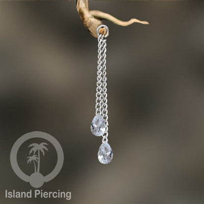 Body Jewelry Charm Chain bisa dekorasi Tindik Perhiasan lain warna silver dengan Zirconia