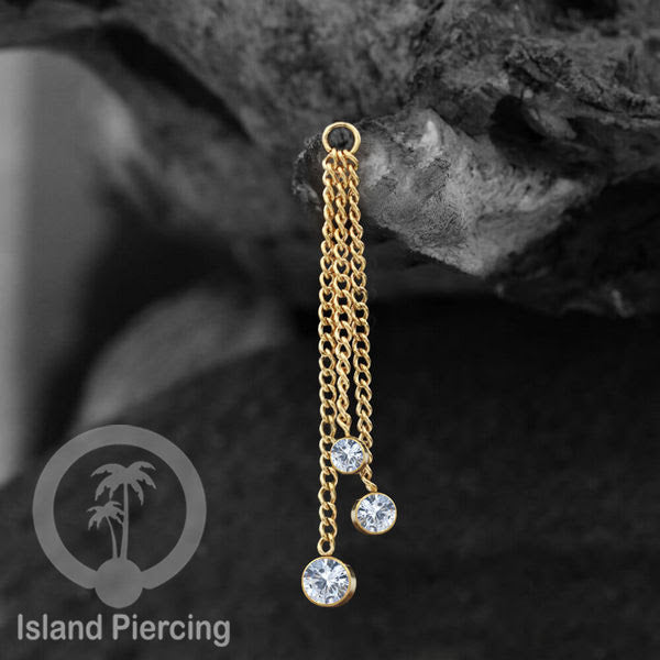 Body Jewelry Charm Chain bisa dekorasi Tindik Perhiasan lain warna silver dengan Zirconia