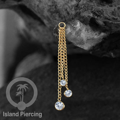 Body Jewelry Charm Chain bisa dekorasi Tindik Perhiasan lain warna silver dengan Zirconia