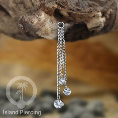Body Jewelry Charm Chain bisa dekorasi Tindik Perhiasan lain warna silver dengan Zirconia