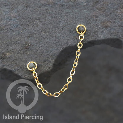 Rantai dekorasi Body Piercing Jewelry dan Perhiasan Anting telinga Connective Chain warna gold