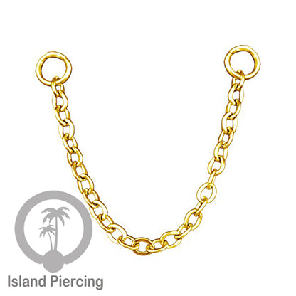 Rantai dekorasi Body Piercing Jewelry dan Perhiasan Anting telinga Connective Chain warna gold