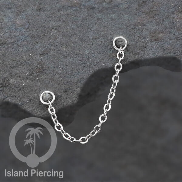 Rantai dekorasi Body Piercing Jewelry dan Perhiasan Anting telinga Connective Chain warna silver